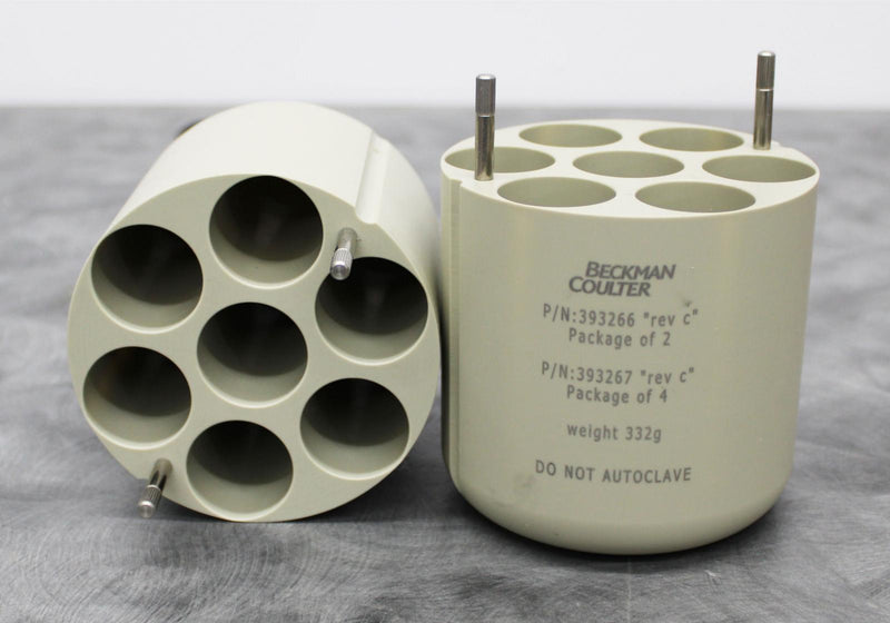 x2 Beckman Coulter 393266 Centrifuge Swing-Bucket Rotor Adapter 7x50mL Conical
