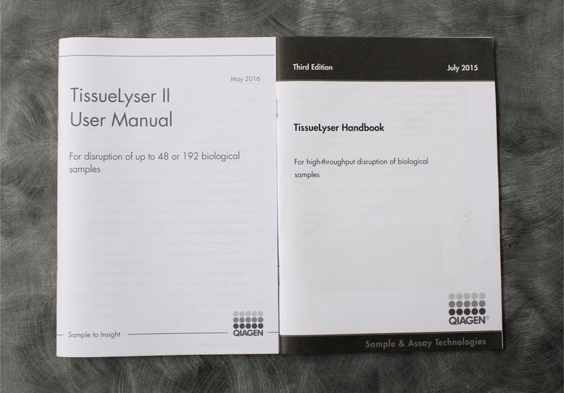 QIAGEN TissueLyser II Sample Disruption Manual and Handbook