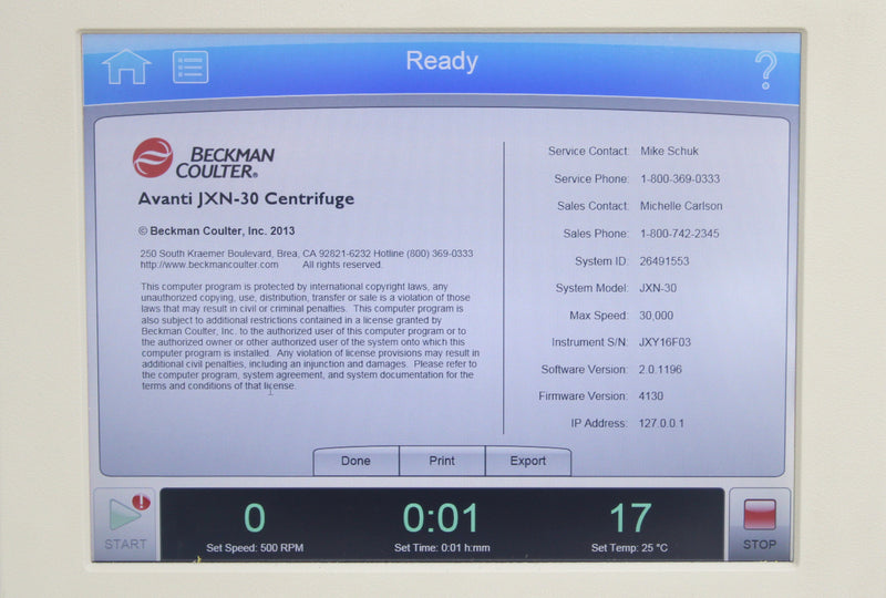 Beckman Coulter Avanti JXN-30 B34193 High-Speed Refrigerated Floor Centrifuge