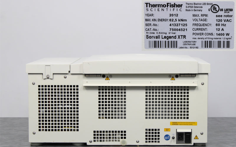 Thermo Sorvall Legend XTR Refrigerated Benchtop Centrifuge and TX-750 Rotor