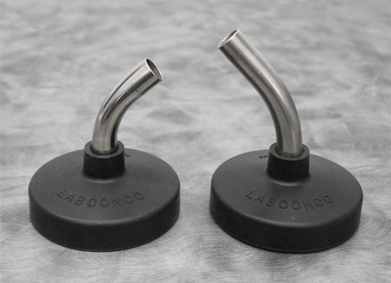 x2 Labconco Freeze Dryer Flask Tops 75444 and 45-Degree Stainless Steel Adapters