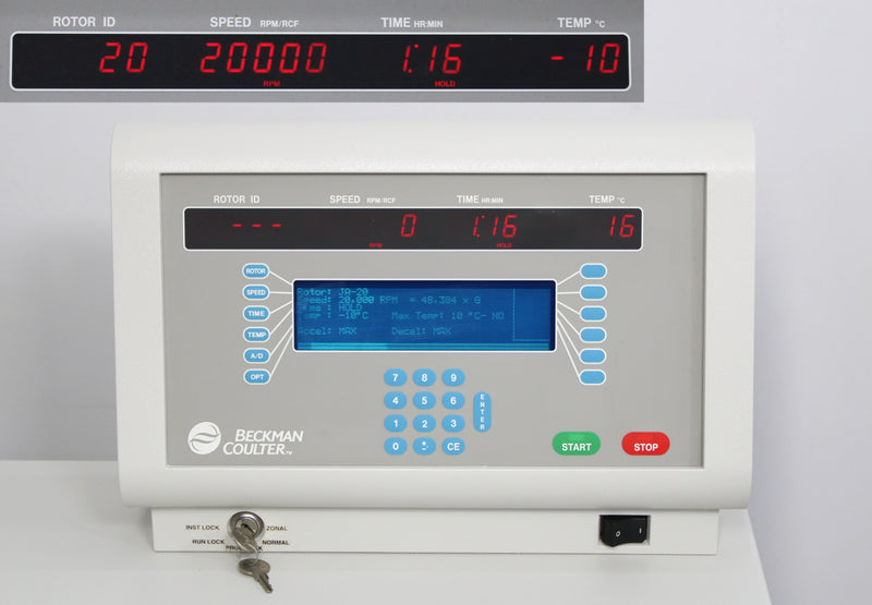 Beckman Coulter Avanti J-25I Refrigerated Floor Centrifuge Control Panel