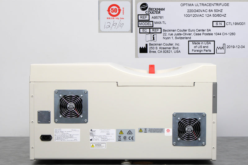 Beckman Coulter Optima MAX-TL A95761 Benchtop Ultracentrifuge