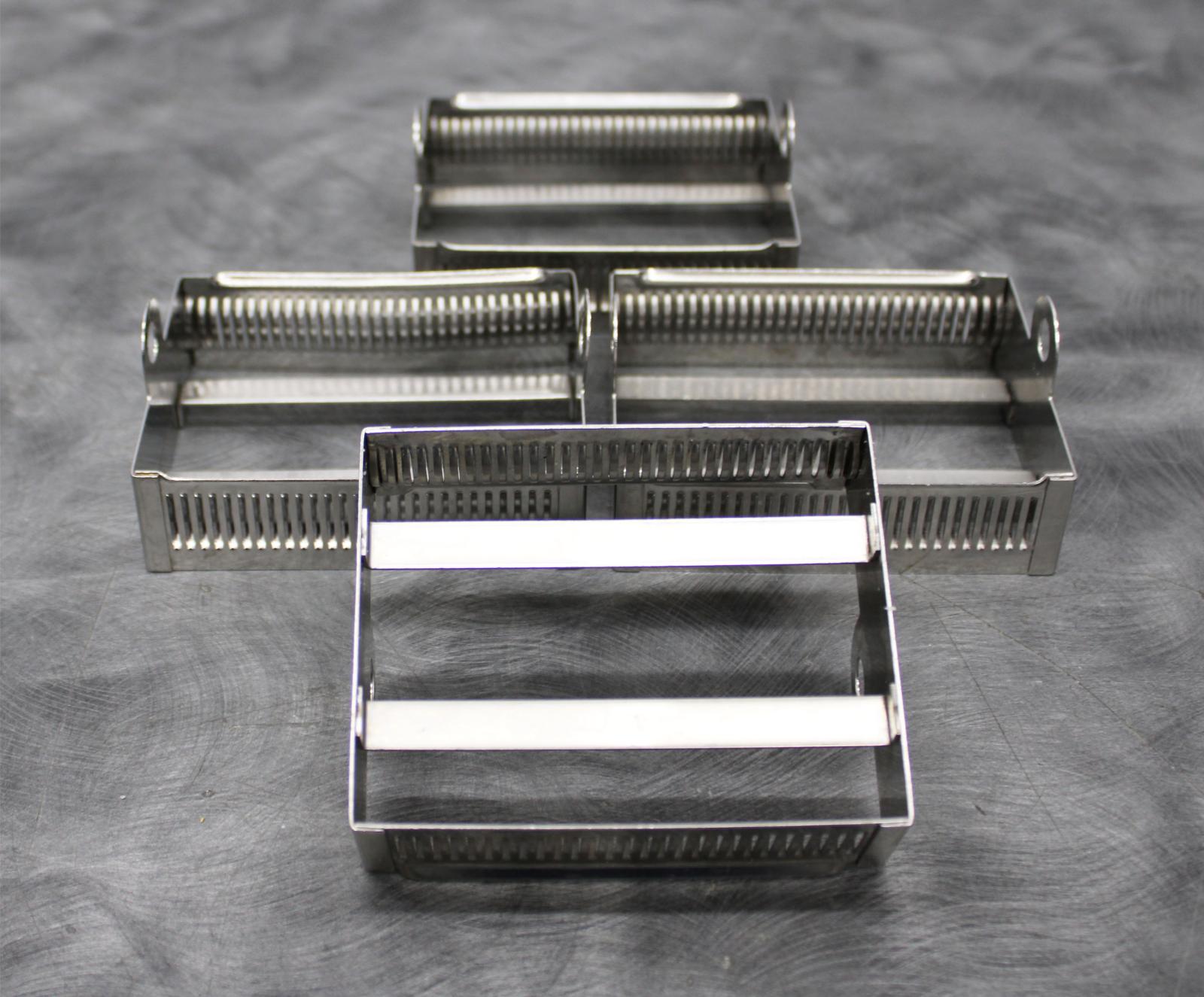 Straning Racks Lot of 4 30-Place Stainless Steel Laboratory Slide Staining Racks
