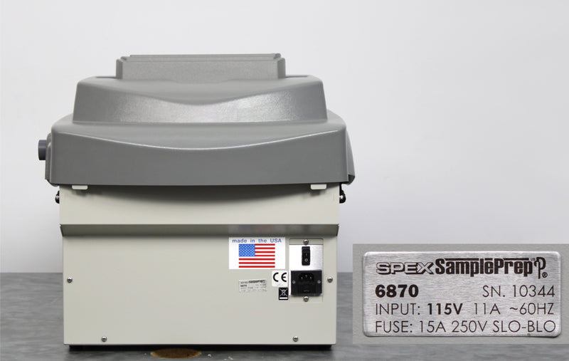 SPEX SamplePrep 6870 Large Freezer Mill Single-Chamber Cryogenic Lab Grinder