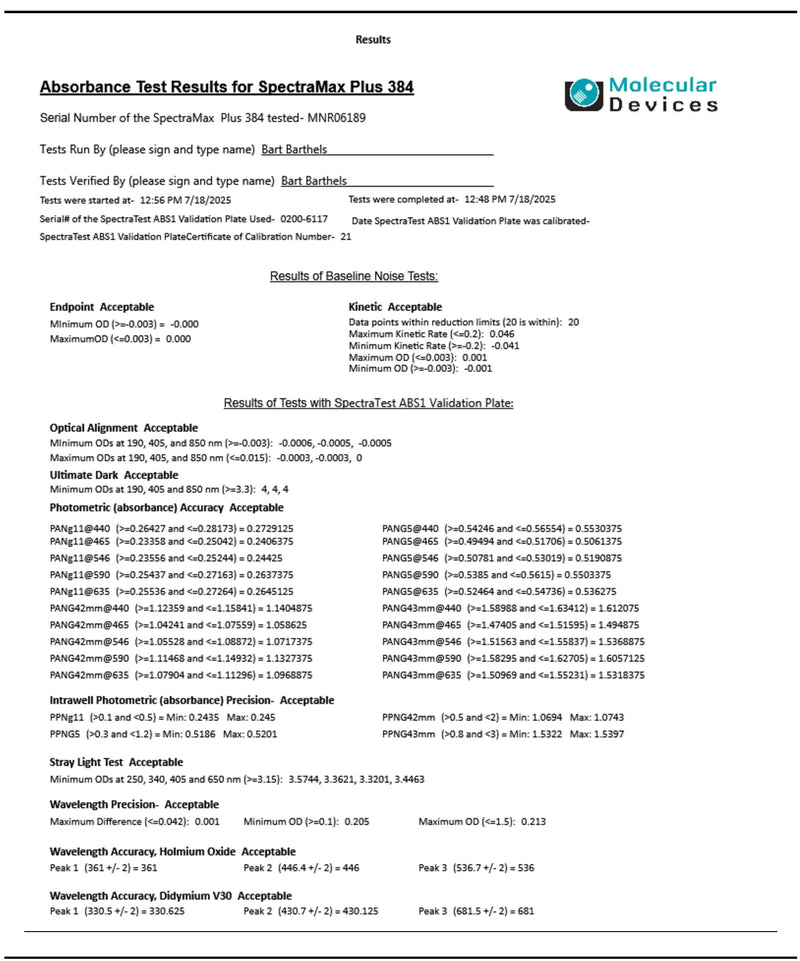 Molecular Devices SpectraMax Plus 384 Absorbance Microplate Reader and Laptop