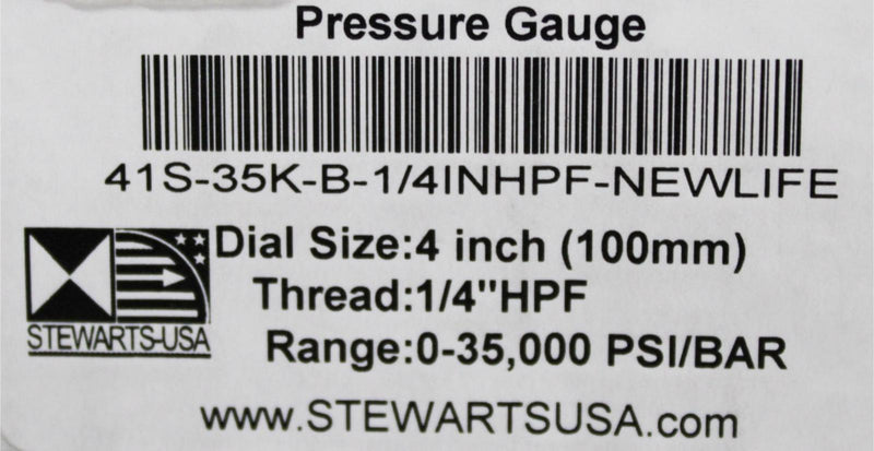 NIB Sanitary High Pressure Gauge for High Pressure Homogenizer of 35,000 psi