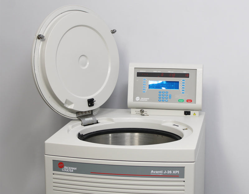 Beckman Coulter Avanti J-26 XPI Refrigerated Floor Centrifuge Lid Open
