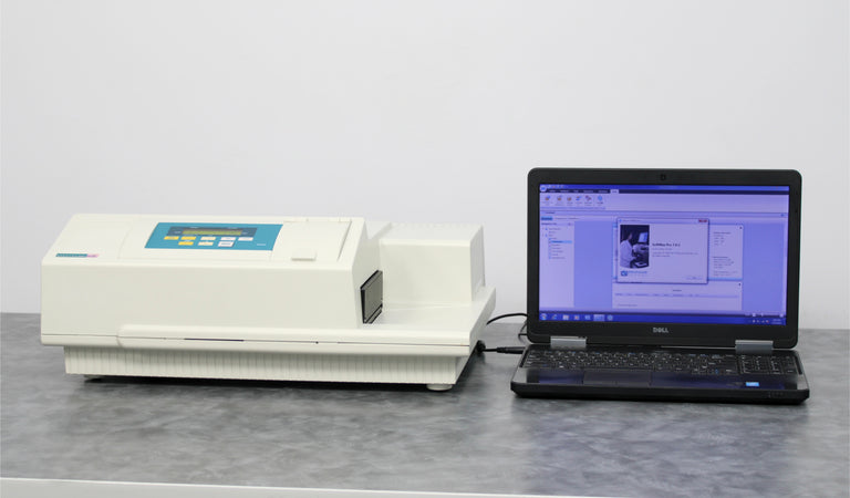 Molecular Devices SpectraMax Plus 384 Absorbance Microplate Reader and Laptop