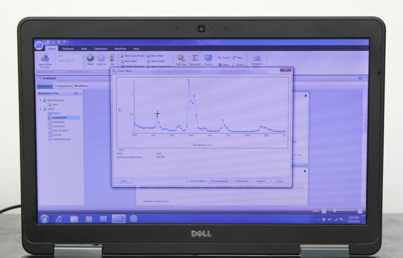 Molecular Devices SpectraMax Plus 384 Absorbance Microplate Reader and Laptop