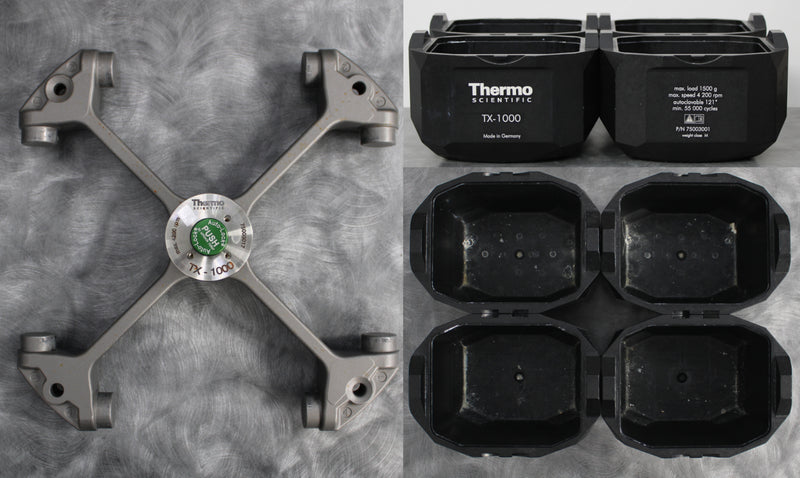 Thermo Scientific TX-1000 Swing Bucket Rotor (75003017), x4 Thermo Scientific TX-1000 Rotor Buckets (75003001)