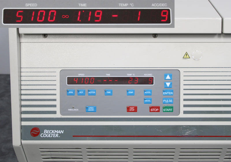 Beckman Coulter Allegra 25R Refrigerated Benchtop Centrifuge Control Panel