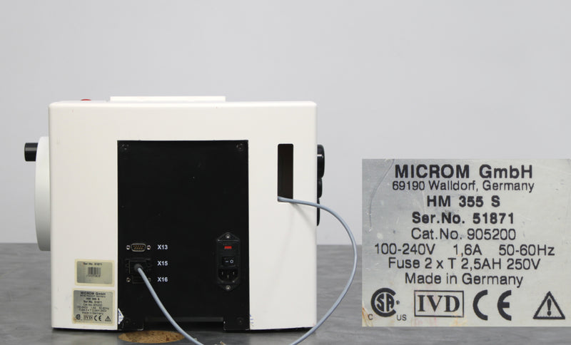 Thermo Scientific Microm HM355S Rotary Microtome 905200 with Blade Holder