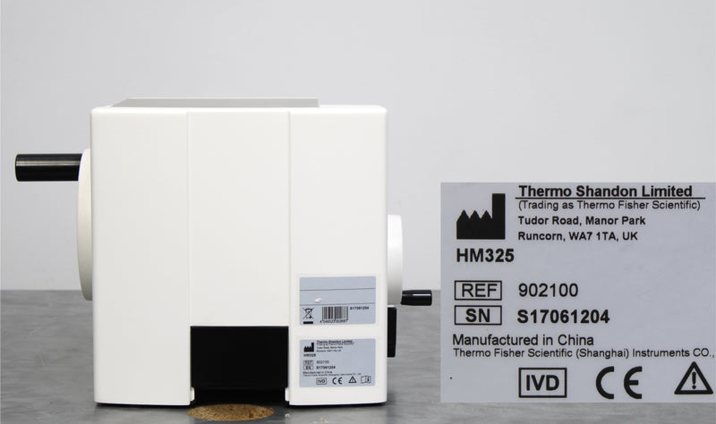Thermo Microm HM325 Manual Rotary Microtome Back Panel, Label with Serial Number