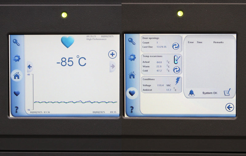 Thermo Scientific Revco UxF UXF50086A63 ULT Freezer Control Screens