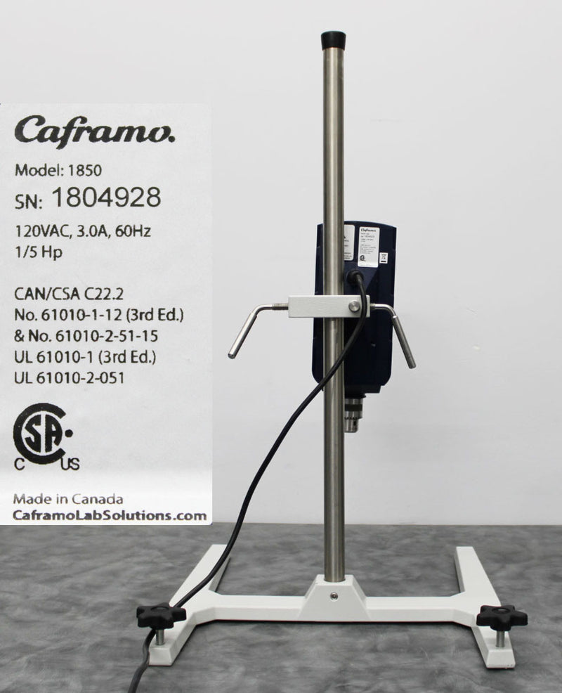 Caframo 1850 Digital Overhead laboratory Stirrer Mixer w/ Stand 12 to 1800 RPM