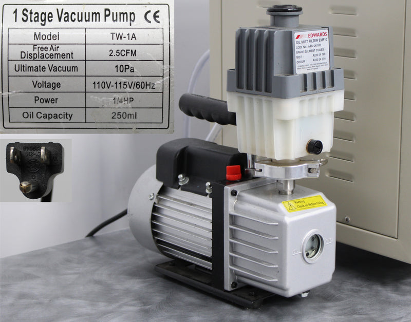 Across International VO-16020m 110V Ambient to 500°F Vacuum Drying Oven and Pump