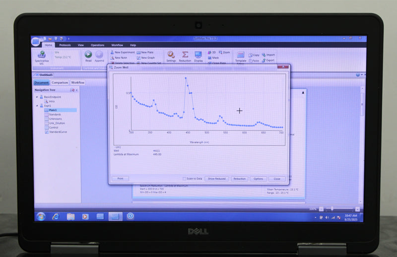 Molecular Devices SpectraMax M5 Multi-Mode Microplate Reader and Laptop