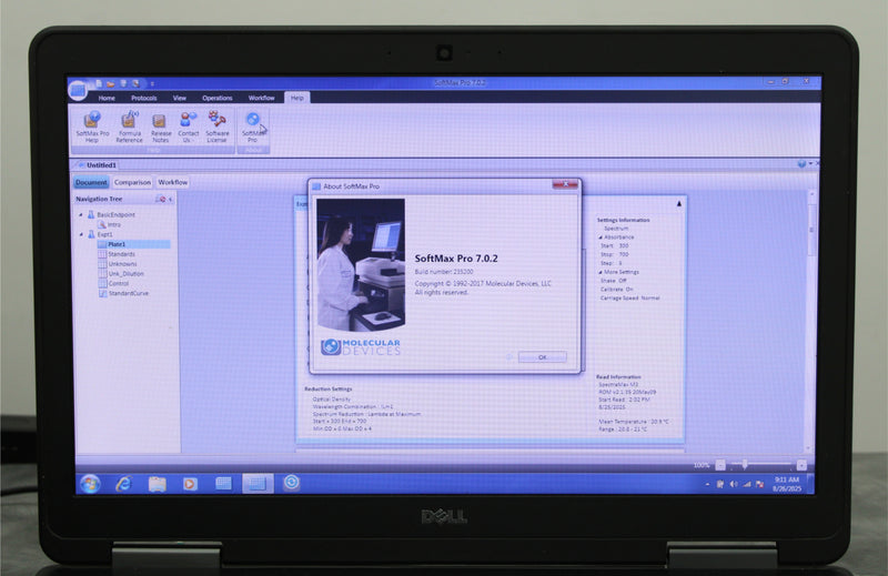 Molecular Devices SpectraMax M3 Multi-Mode Microplate Reader and Laptop