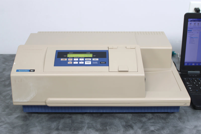 Molecular Devices SpectraMax M3 Multi-Mode Microplate Reader and Laptop