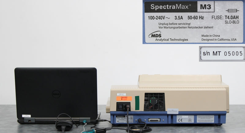 Molecular Devices SpectraMax M3 Multi-Mode Microplate Reader and Laptop