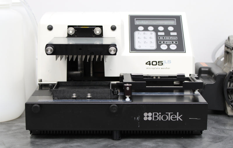 BioTek 405LS 96-Well Microplate Washer 405LSRV with Bottles and Vacuum Pump