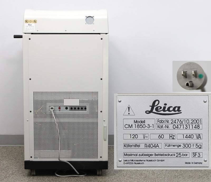 Leica CM1850-3-1 Cryostat Microtome 047131148 and Blade Holder