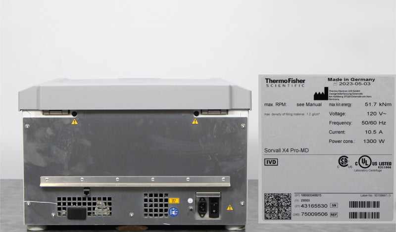 Thermo Scientific Sorvall X4 Pro-MD Benchtop Centrifuge and TX-1000 Rotor