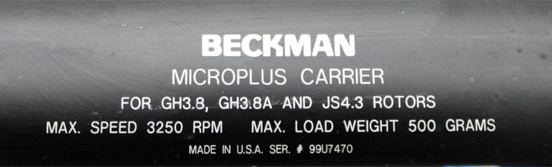 x2 Beckman Coulter Centrifuge Rotor Microplus Carriers for GH3.8, GH3.8A, JS4.3