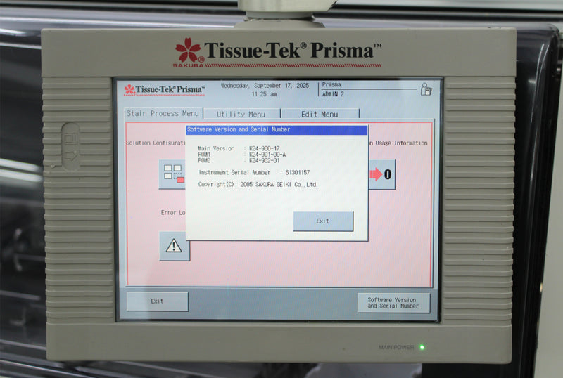 Sakura Tissue-Tek Prisma-A1D Stainer Glas g2 Coverslipper AutoSection Microtome