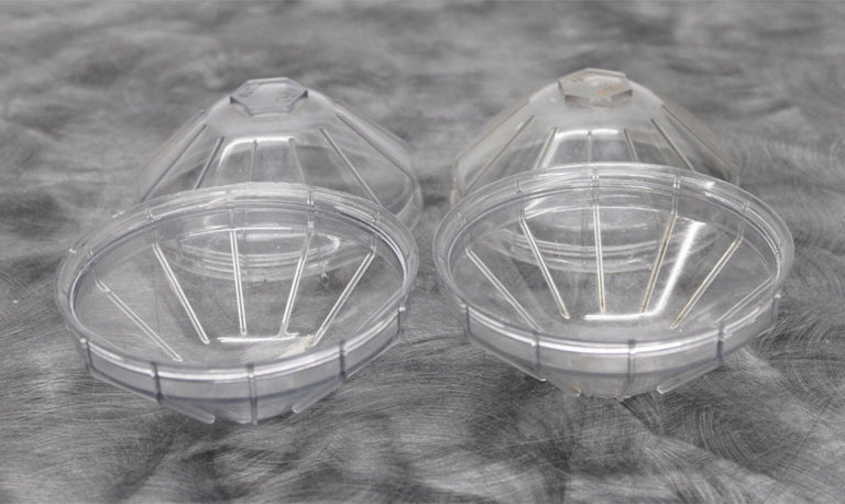 x4 IEC 50136 Clear Centrifuge Rotor Bucket Lids 4 Inch Diameter