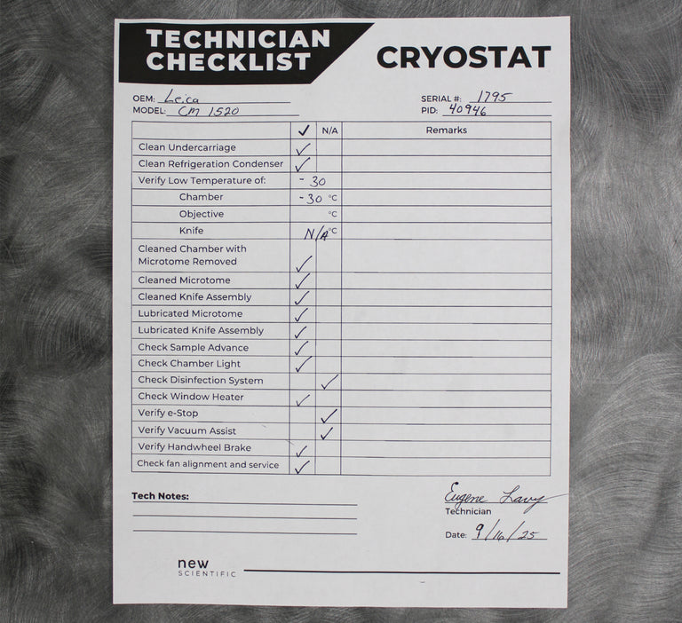 Leica CM1520 Microtome Cryostat 14049148055 with Blade Holder