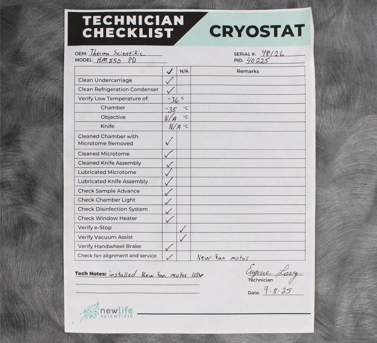 Thermo Scientific Microm HM 550 PD Cryostat Microtome 956424D