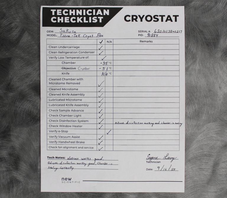 Sakura Tissue-Tek Cryo3 Flex D 6201 Microtome Cryostat and Blade Holder