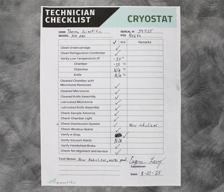 Thermo Scientific Microm HM 550 PD Microtome Cryostat 956424D with Blade Holder