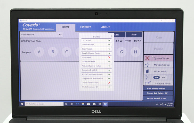 Covaris ME220 Focused-Ultrasonicator with Laptop and SonoLab 8 Software