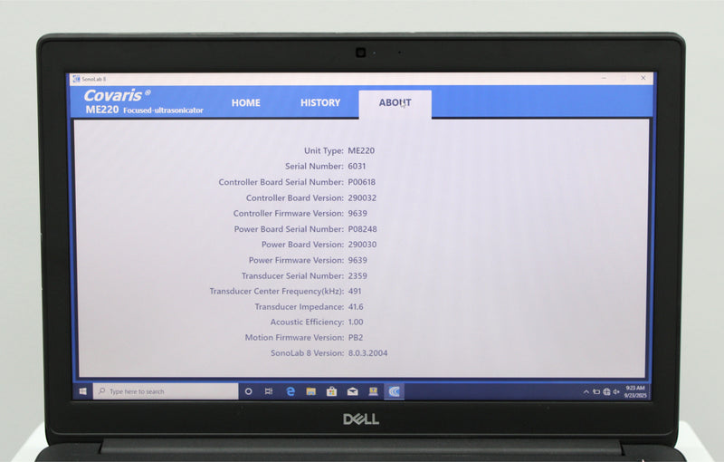 Covaris ME220 Focused-Ultrasonicator with Laptop and SonoLab 8 Software