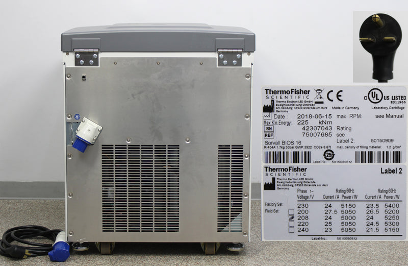 Thermo Sorvall BIOS 16 Low-Speed Floor Centrifuge 75007685 and 2000mL BIOS Rotor
