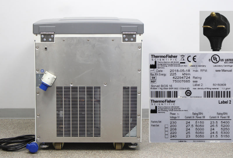 Thermo Sorvall BIOS 16 Low-Speed Floor Centrifuge 75007685 & 2000mL BIOS Rotor