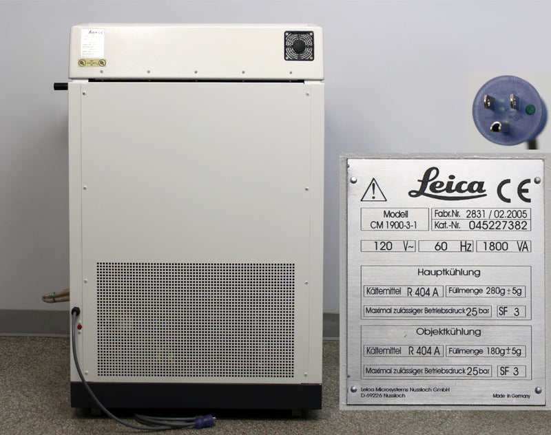 Leica CM1900-3-1 Microtome Cryostat 045227382 and Blade Holder