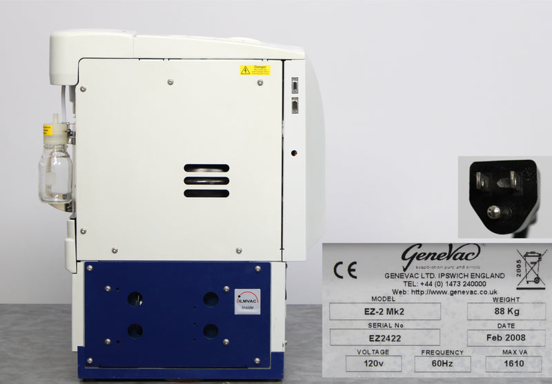GeneVac EZ-2 Plus Personal Centrifugal Evaporator EZ-2 Mk2 with ILMVAC Inside