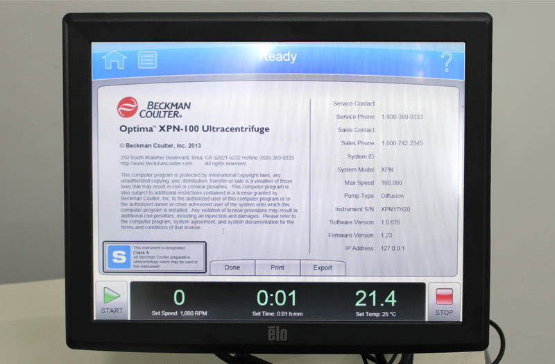 Beckman Coulter Optima XPN-100 Floor Ultracentrifuge A99846 and SW 28 Rotor