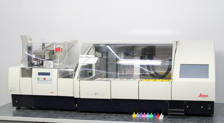 Leica ST5020 Automated Slide Stainer with CV5030 Coverslipper & Transfer Station