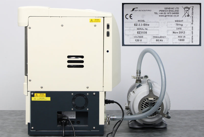 SP Scientific GeneVac EZ-2.3 Elite Personal Centrifugal Evaporator and XDS5 Pump