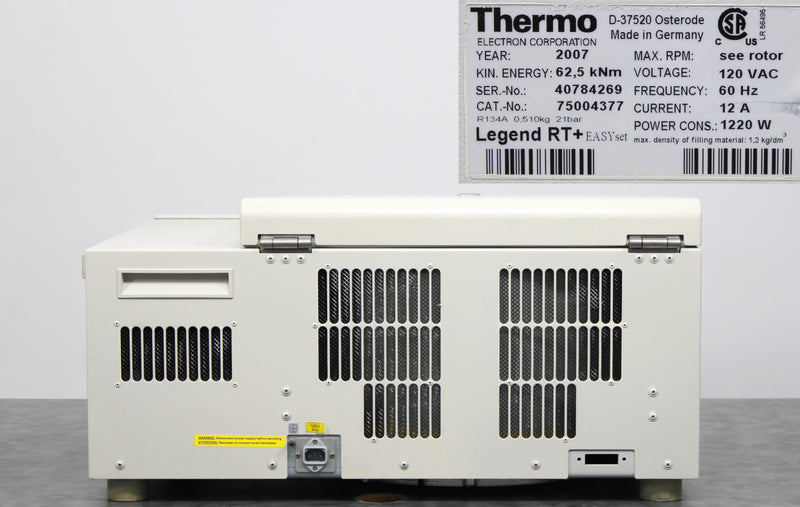 Thermo Sorvall Legend RT+ Refrigerated Benchtop Centrifuge with