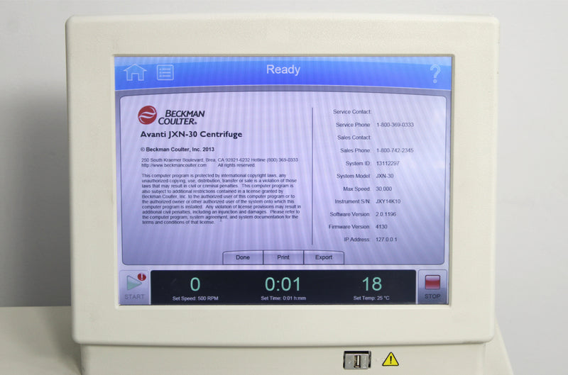 Beckman Coulter Avanti JXN-30 B34193 High-Speed Refrigerated Floor Centrifuge