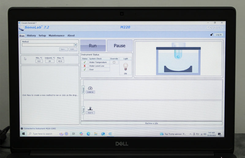 Covaris M220 Focused-Ultrasonicator and Laptop with SonoLab 7