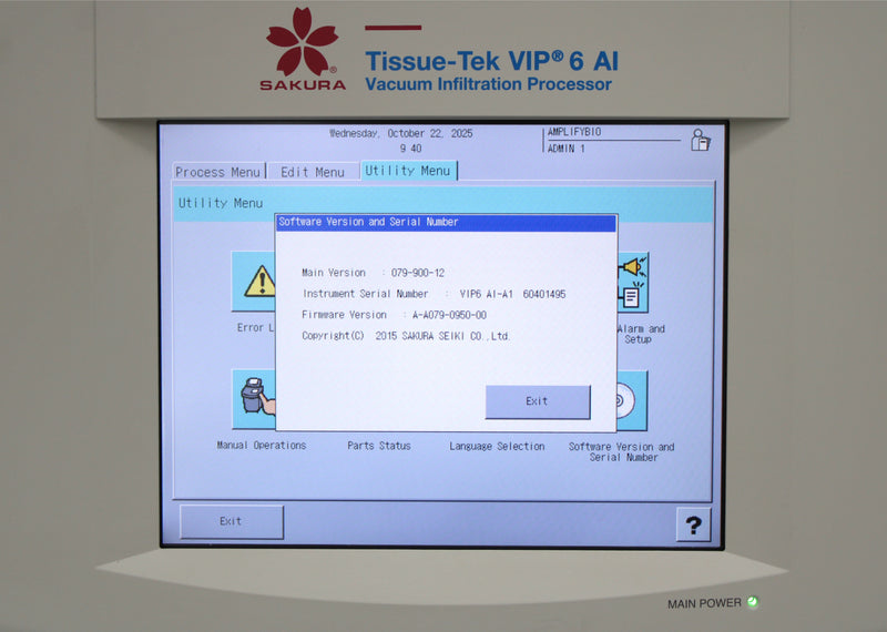 Sakura Tissue-Tek VIP 6 AI-A1 Vacuum Infiltration Floor Tissue Processor 6040