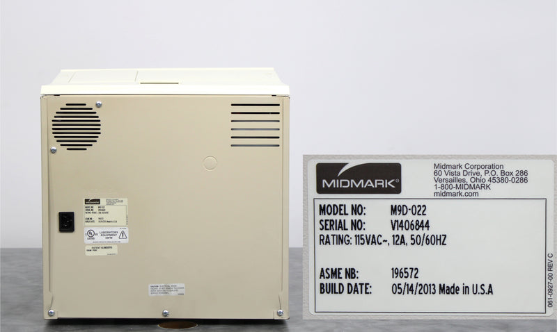 Midmark Ritter M9D AutoClave Automatic Steam Sterilizer M9D-022 with 4 Trays
