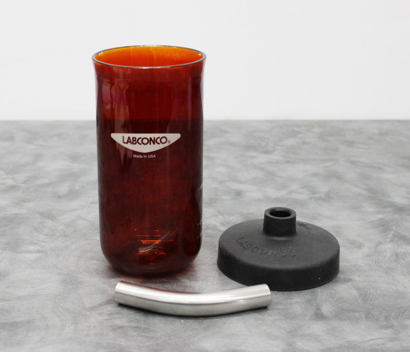 Labconco 7542901 Amber Fast-Freeze Flask 900mL with Cap and SS 45º Adapter